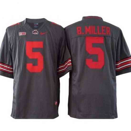 Braxton Miller Ohio State Buckeyes Nike College Football OSU Mens  5 Gray Jersey Jersey